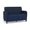 Lesro Siena 2 Seat Tandem Seating No Center Arm, Black, RF Blueberry Back, MD Ink Seat, RF Blueberry Panels SN2101 - alternate 1